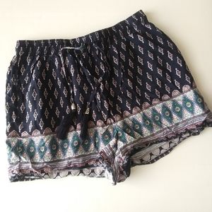 Flowy Print Rayon Shorts